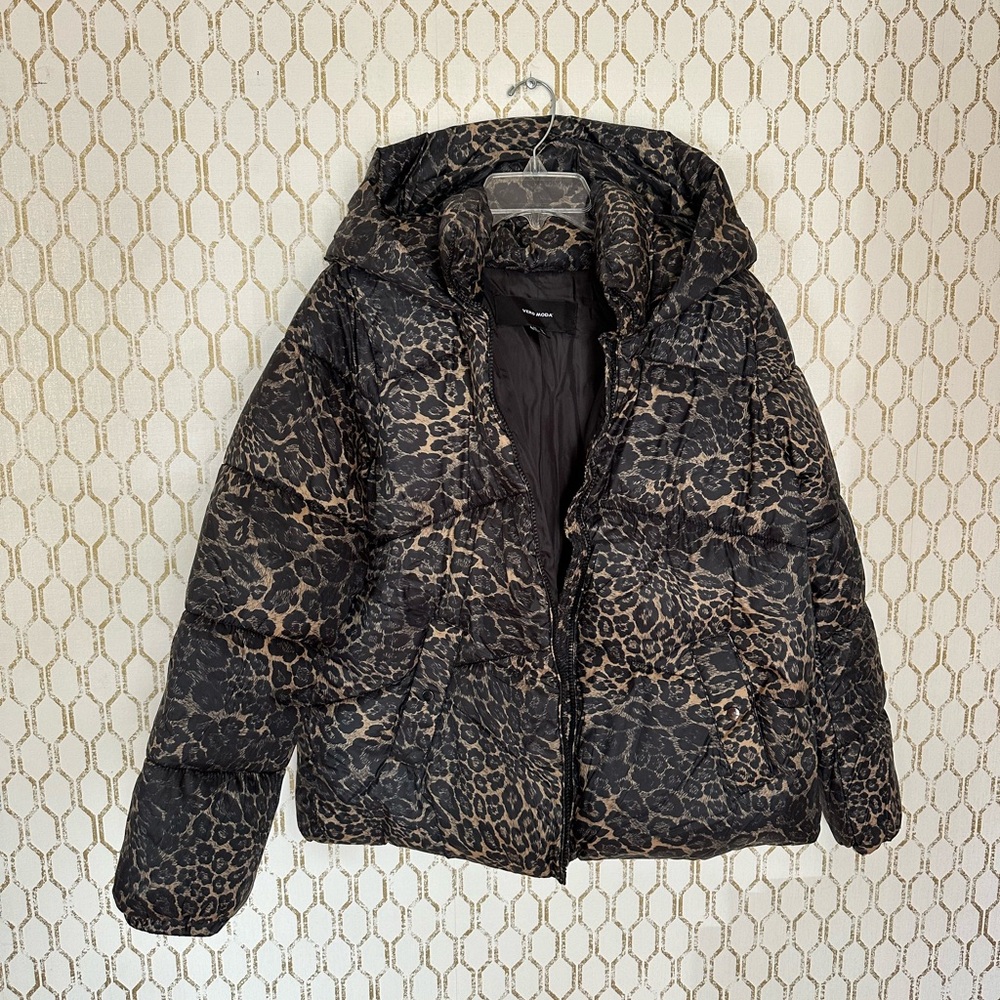 Cheetah Print Puffer Coat